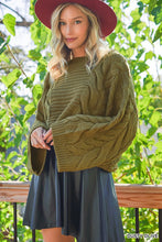 Load image into Gallery viewer, Oversized Bell Sleeve Cable Knit Sweater
