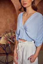 Load image into Gallery viewer, V-Neck Smocked Tie Detail Top
